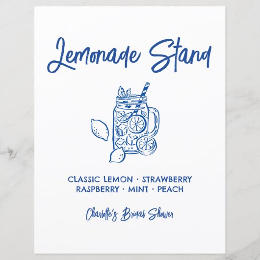 Fresh Off The Market Lemonade Bridal Shower Sign (正面)