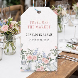 Fresh Off The Market Mason Jar Bridal Shower ギフトタグ