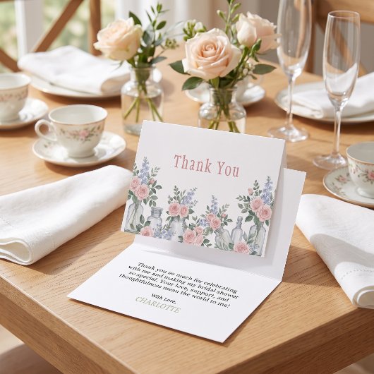 Fresh Off The Market Mason Jar Bridal Shower サンキューカード