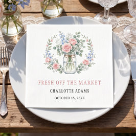 Fresh Off The Market Mason Jar Bridal Shower スタンダードカクテルナプキン