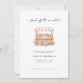 Fresh Off the Market Modern Bridal Shower 招待状 (正面)