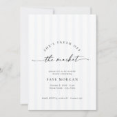Fresh Off the Market Modern Stripe Bridal Shower 招待状 (正面)