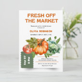 Fresh Off the Market Photo Bridal Shower  招待状 (スタンド正面)