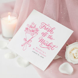 Fresh Off The Market Pink Bridal Shower スタンダードカクテルナプキン