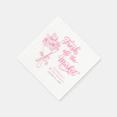 Fresh Off The Market Pink Bridal Shower スタンダードカクテルナプキン (角)