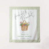 Fresh off the Market Sage Gingham Welcome タペストリー (正面)