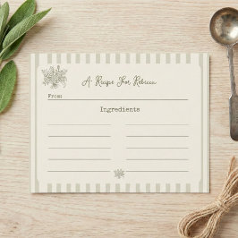 Fresh off the Market Sage Green Bridal Recipe Card サンキューカード