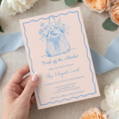 Fresh Off The Market Sketch Floral Bridal Shower 招待状