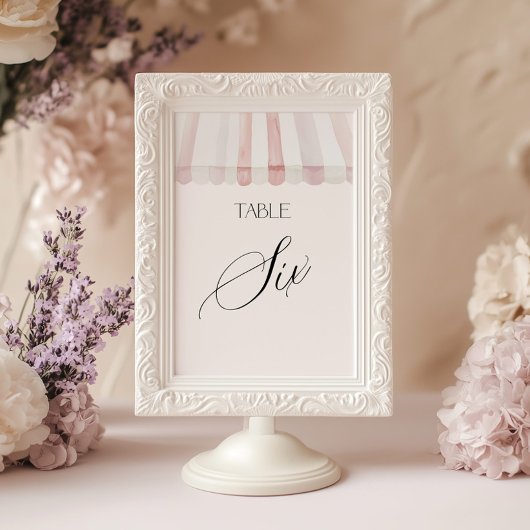 Fresh Off the Market Table Number Six 招待状