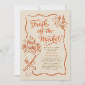 Fresh Off The Market Terracotta Bridal Shower 招待状 (正面)
