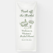 Fresh Off The Market Theme Sign, Bridal Shower Ban 横断幕 (縦)