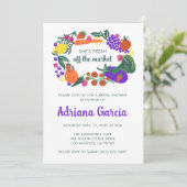 FRESH OFF THE MARKET Veggies Fruits Bridal Shower 招待状 (スタンド正面)