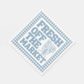 Fresh Off the Market Whimsical Blue Bridal Shower スタンダードランチョンナプキン (角)