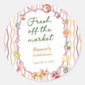 Fresh Off The Market Whimsical Bridal Shower ラウンドシール (正面)