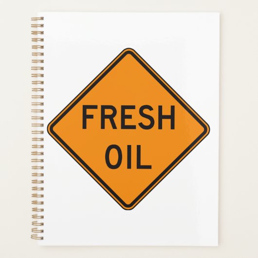 Fresh Oil Road Warning Sign プランナー手帳 (正面)