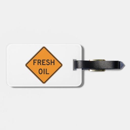 Fresh Oil Road Warning Sign ラゲッジタグ (裏面横)