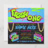 Fresh One 1歳の誕生日 | 90年代テーマの誕生日 招待状 (正面)