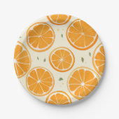 Fresh Orange Slice Pattern – Bright Citrus Fruit ペーパープレート (正面)