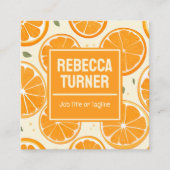 Fresh Orange Slice Pattern, Bright Citrus, QR Code スクエア名刺 (正面)