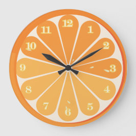Fresh Orange Slice Round Wall Clock : Citrus Fruit ラージ壁時計