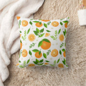 Fresh oranges with flowers and leaves クッション (ブランケット)