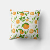 Fresh oranges with flowers and leaves クッション (裏面)