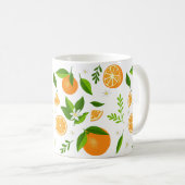 Fresh oranges with flowers and leaves コーヒーマグカップ (正面右)