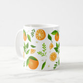 Fresh oranges with flowers and leaves コーヒーマグカップ (正面左)