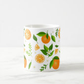 Fresh oranges with flowers and leaves コーヒーマグカップ (中央)