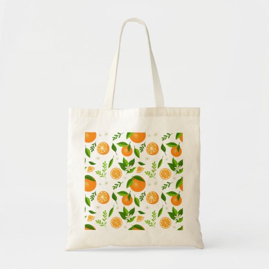 Fresh oranges with flowers and leaves トートバッグ (正面)