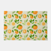 Fresh oranges with flowers and leaves ドアマット (正面)