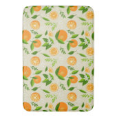 Fresh oranges with flowers and leaves バスマット (正面縦)