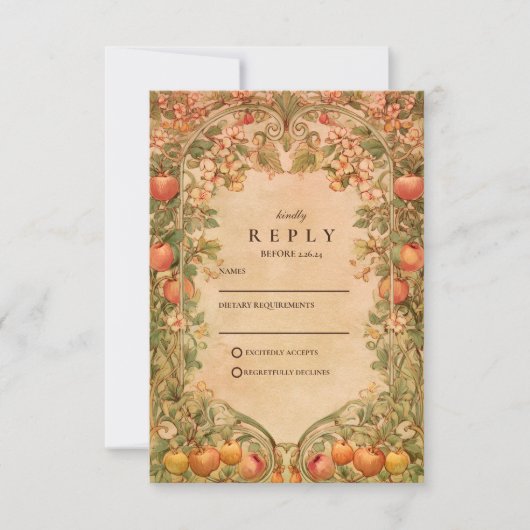 Fresh Orchard Botanical Wedding 出欠カード (正面)