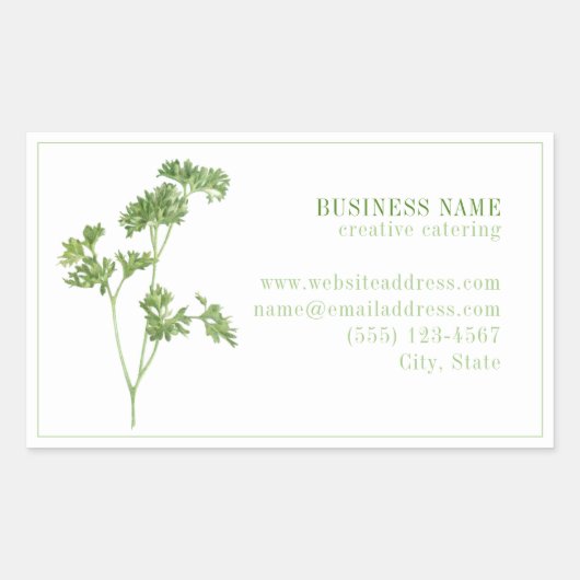 FRESH PARSLEY Biz ID Rectangleスタンプ 長方形シール (正面)