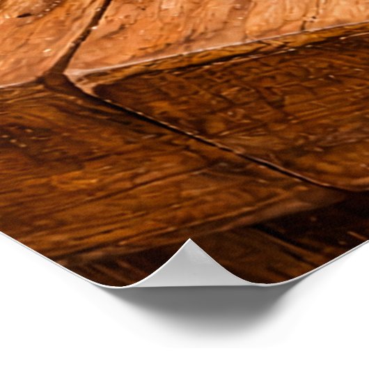 Fresh Peaches on Wood a Rustic Still Life ポスター (角)