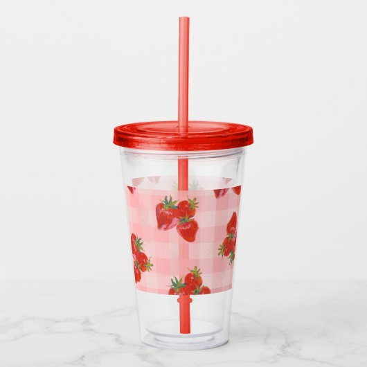 Fresh Picked Tumbler Strawberry Fruit Acrylic Cup アクリルタンブラー (正面)