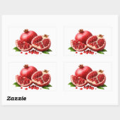 Fresh Pomegranate With Juicy Seeds Sticker 長方形シール (シート)