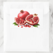 Fresh Pomegranate With Juicy Seeds Sticker 長方形シール (バッグ)