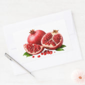 Fresh Pomegranate With Juicy Seeds Sticker 長方形シール (封筒)