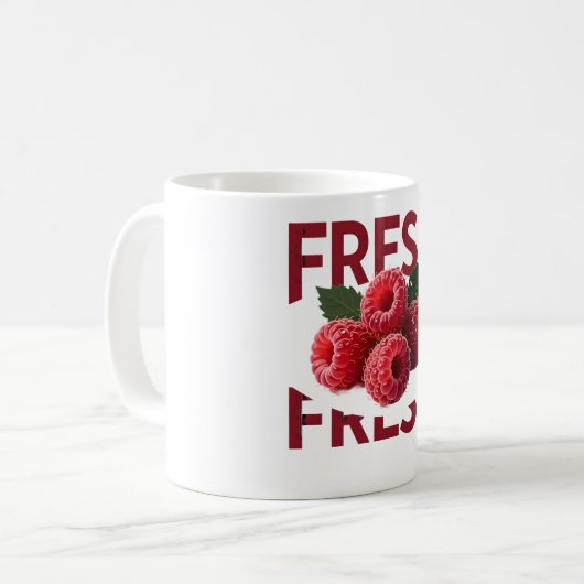 Fresh Raspberry Minimalist Fruit コーヒーマグカップ (正面左)