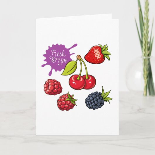 Fresh Red Berries and Cherries カード (正面)