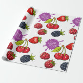 Fresh Red Berries and Cherries ラッピングペーパー (アンロールド)