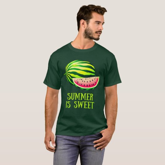 Fresh, Ripe Watermelon with Summer Vibes Tシャツ (正面フル)