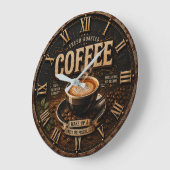 Fresh Roasted Coffee ラージ壁時計 (傾斜)