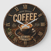 Fresh Roasted Coffee ラージ壁時計 (正面)