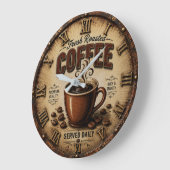 Fresh Roasted Coffee ラージ壁時計 (傾斜)