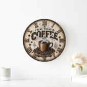 Fresh Roasted Coffee ラージ壁時計 (ホーム)