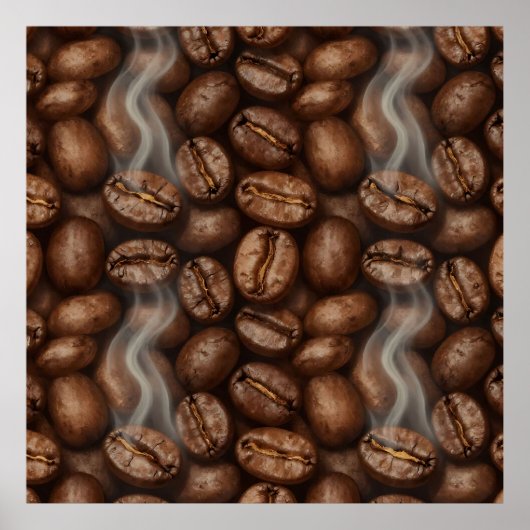 Fresh Roasted Coffee Beans Steam Aroma ポスター (正面)