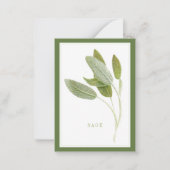 FRESH SAGE 3.5x2.5フラットカード/緑 ノートカード (正面)