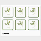 FRESH SAGE Large Squareスタンプ – 緑 スクエアシール (シート)